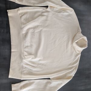 Cream Ribbed Mock Neck Top